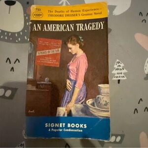 An American Tragedy Vintage Signet Books Paperback - Pink & Blue Cover Art